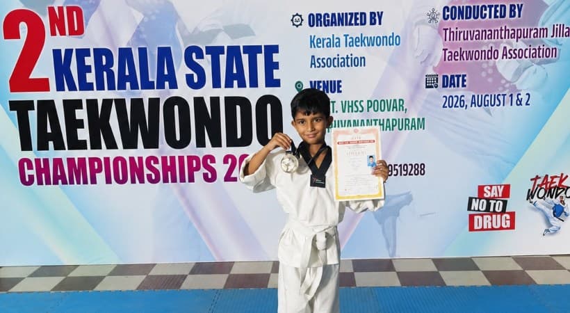 Kerala State Taekwondo Championship: സാത്വിക് എൻ.എയ്ക്ക് വെള്ളി