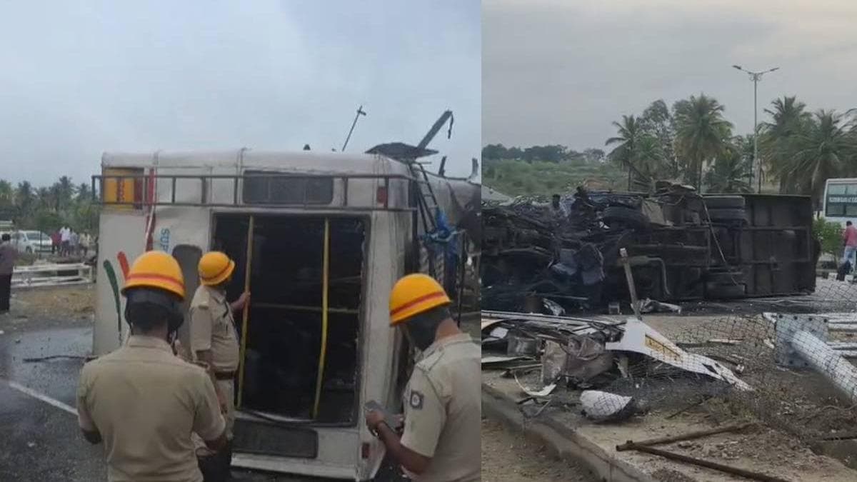 Bus Accident in Bengaluru: ബെംഗളൂരുവിലേക്ക് പോയ KSRTC ബസ് മറിഞ്ഞു; ഡ്രൈവറും കണ്ടക്ടറും മരിച്ചു