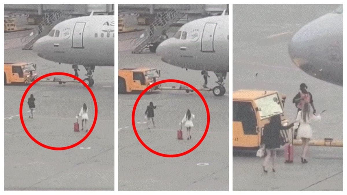 Airport Incident: റഷ്യയിലെ വിമാനത്താവളത്തിൽ യുവതികൾ റൺവേയിലൂടെ ഓടിയെത്തി